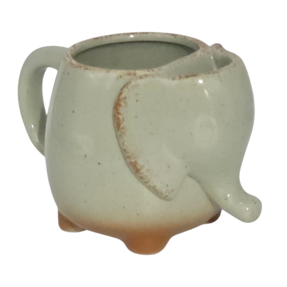 Elephant Ceramic Coffee Mug With Tea Bag Holder or Decorative Succulent Planter‎